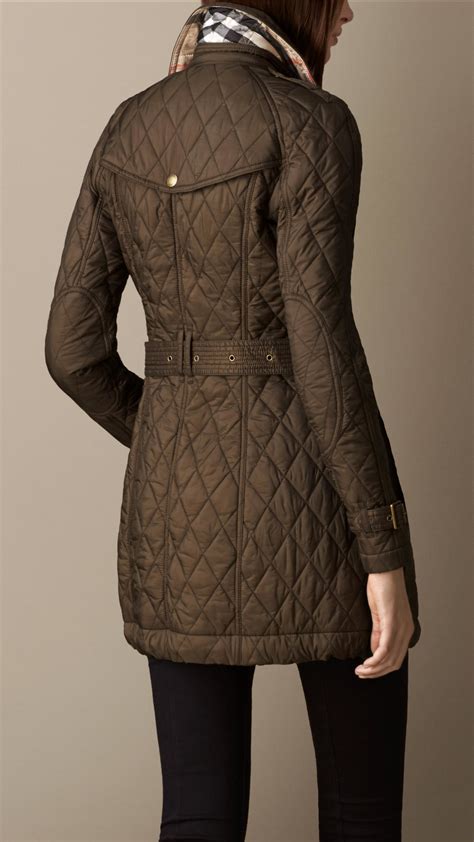 Lyst Burberry Diamond Quilted Coat In Natural