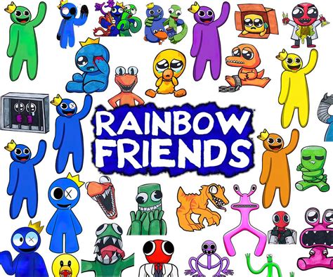 Rainbow Friends Clipart Png Bundle Blue Png Bundle Rainbow Friends Png Rainbow Blue Red