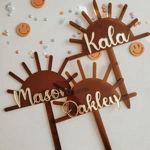 Personalized Sun Cake Topper Acrylic Cake Topper First Birthday Cake