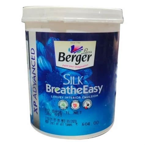 Berger Silk Breath Easy Luxury Interior Emulsion Paint 1 Ltr At Rs 604