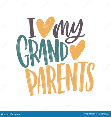 I Love My Grandparents Message Handwritten with Elegant Cursive Font