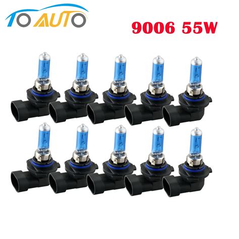 10pcs HB4 9006 Halogen Bulbs 12V 55V Super Bright White Halogen Car