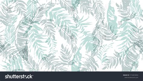 Seamless Tropical Pattern Palm Leaves 库存矢量图（免版税）1715810953 Shutterstock