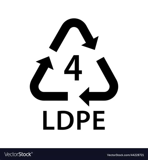 Plastic Recycling Symbol Ldpe 4 Recycling Vector Image