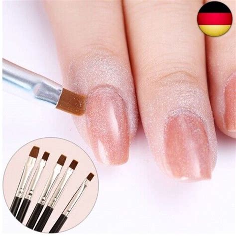 5 Stück Professionelle Nagel Pinsel Nageldesign Pinsel Nail art Pinsel