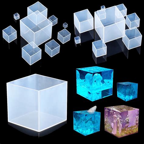 Moules Cube En Silicone Transparent Grands Carr S Profonds Moule En R