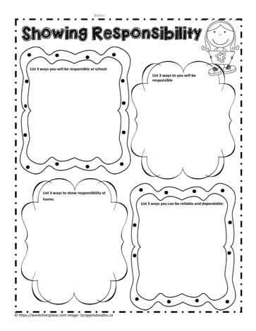 Responsibility Worksheets For Kids