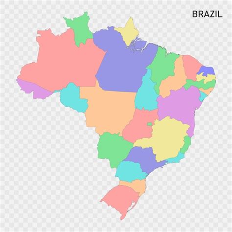 Premium Vector Isolated Colored Map Of Brazil With Borders