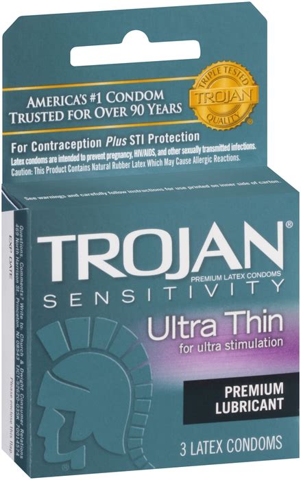 Trojan Condoms Ultra Thin Lubricated 3 Each Medshopexpress