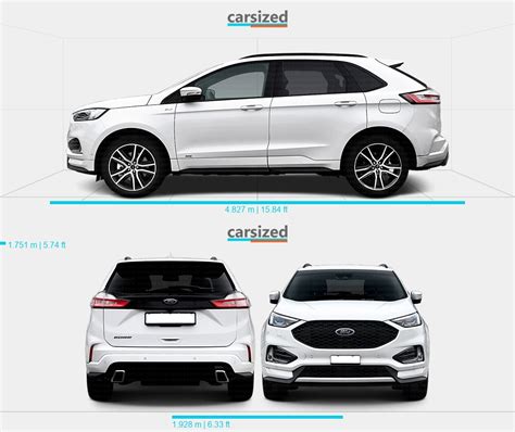 Ford Edge 2014 2020 Dimensions Side View