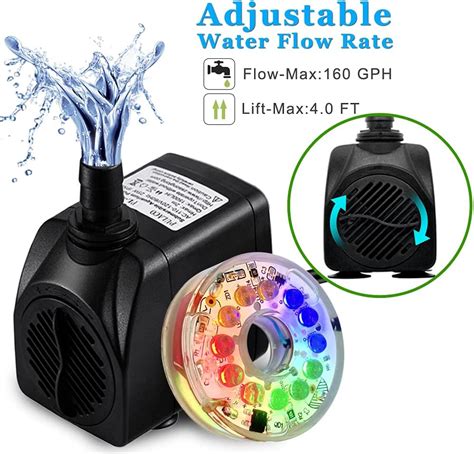 Buy Pulaco Watt Gph Submersible Fountain Pump Wiht Led Light For