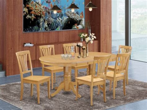 East West Furniture Vancouver Piece Wood Dining Room Set In Oak