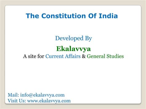 The Constitution Of India Ppt