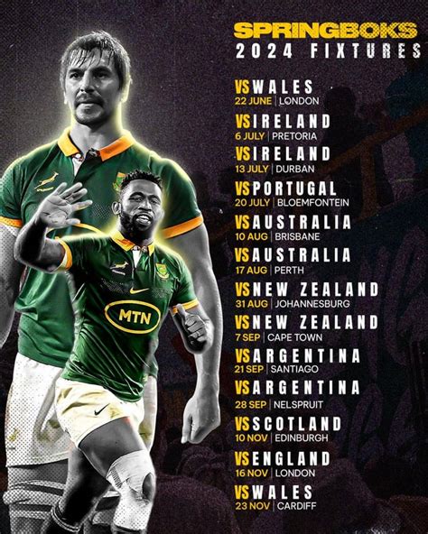 Springbok Rugby Fixtures 2024 Dates And Times - Gisele Joeann