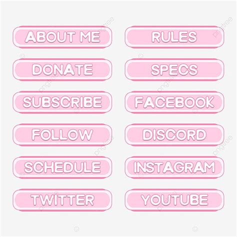 Button Girly Twitch Girly Panel Pink Panel Twitch Panel Stream Panel