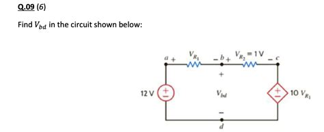 Solved Find Vbd In The Circuit Shown Below Chegg