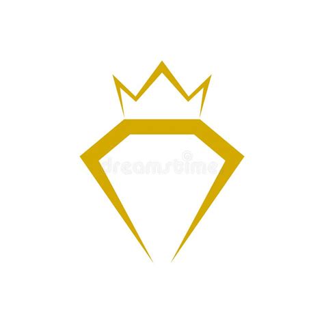 Elegant Diamond Crown Simple Logo Design Isolated On White Background