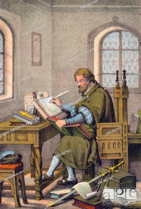 Martin Luther Translating The Holy Bible At The Wartburg Castle