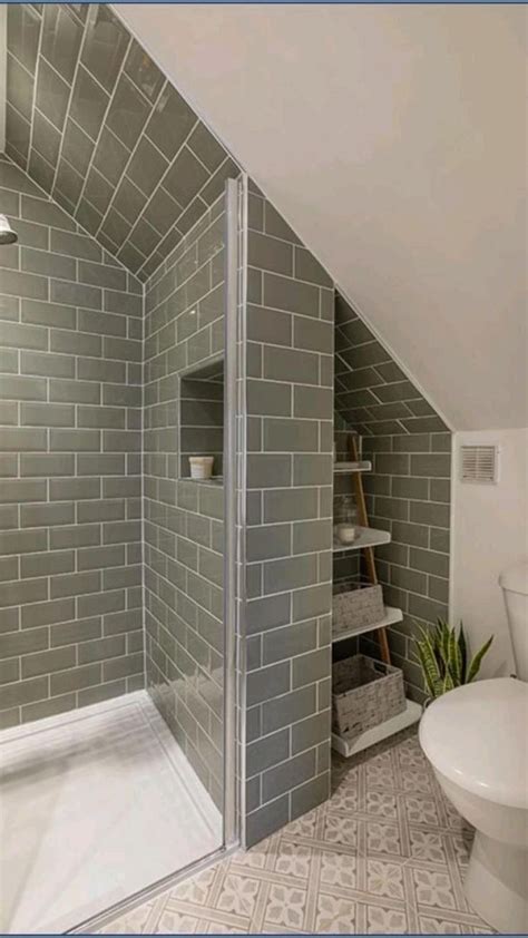 Shower With Tilted Shower In Bathroom Ceiling Badrum Inspiration