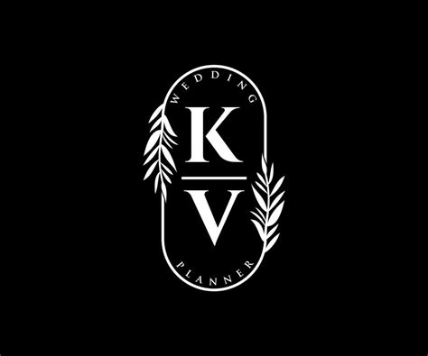 colección de logotipos de monograma de boda con letras iniciales kv