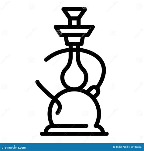 Hookah Icon Outline Style Stock Vector Illustration Of Isolated