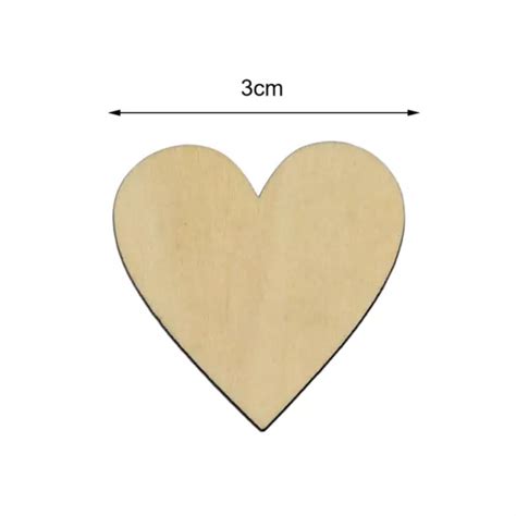 Pcs Unfinished Wooden Hearts Blank Wood Slices Heart Love Diy Crafts