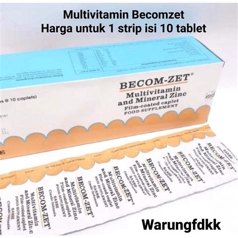 Jual Multivitamin Becom Zet Strip Tablet Shopee Indonesia