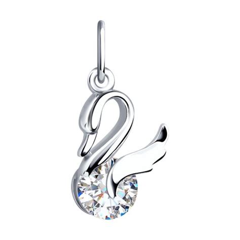 Подвеска из серебра с фианитом SOKOLOV - купить в официальном интернет ...