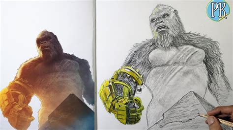 How To Draw KONG With B E A S T Glove Step By Step Tutorial Easy