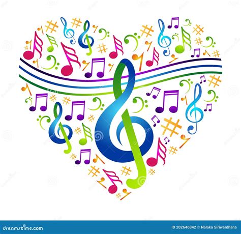 Music Notes Heart Stock Vector Illustration Of Vector 202646842