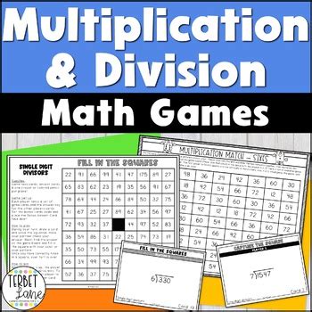 Off Hrs Multiplication And Long Division Games Bundle By