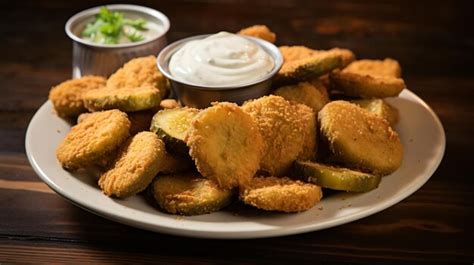 Premium Ai Image Homemade Deep Fried Pickles