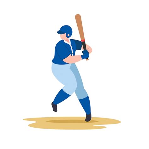 Premium Vector | Baseball player swing baseball bat