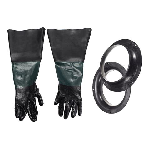 Pair Of Sandblasting Gloves And 2pcs Glove Holder For Blast Cabinet Sand Blast Ebay