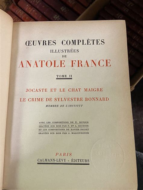 Oeuvres Completes Illustrees De Anatole France Vols In French Ebay