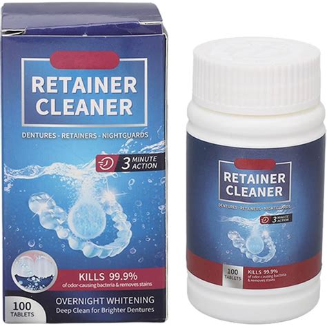 100 Pieces Retainer Cleanser Tablets Denture Cleaning Tablets Oral