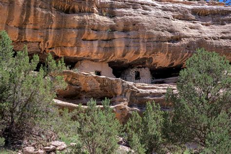 Ancient Pueblo Cliff Dwelling In Ramah New Mexico Stock Photo Image