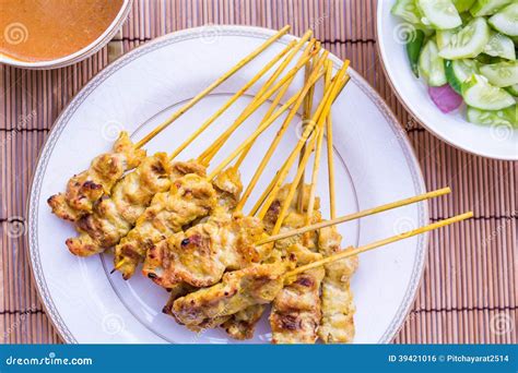 Moo Satay Pork Satay Thai Cuisine Stock Photo Image Of Asian Style