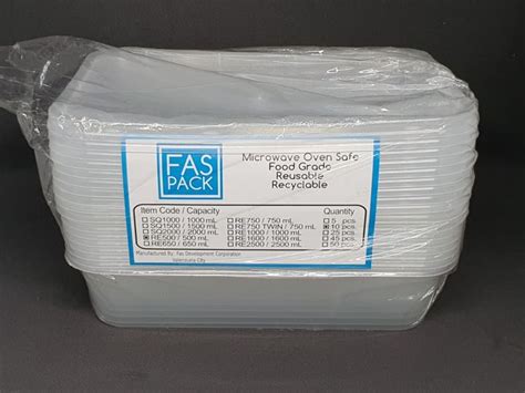 Fas Pack Microwavable Food Container RE500 RE750 RE750 Twin RE1000