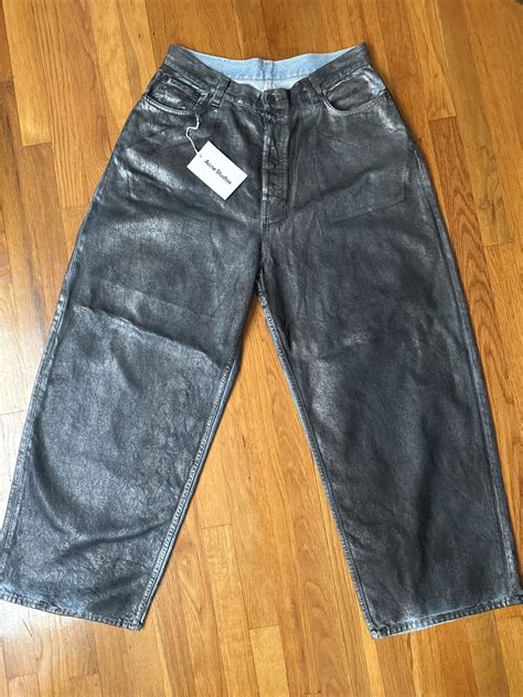 Acne Studios Acne Studios 2023M Super Baggy Fit Silver Coated Jeans | Grailed