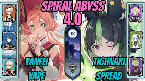 Yanfei Vape Tighnari Spread Floor Spiral Abyss Genshin Impact