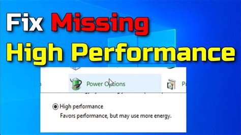 How To Fix Missing High Performance In Power Plan Fix High