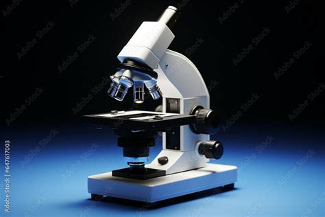 realistic laboratory microscope    background stock illustration