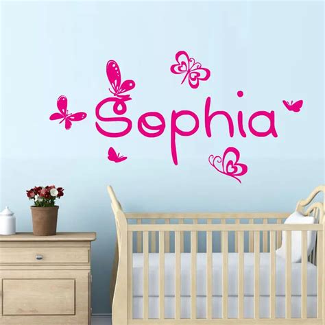 Baby Nursery Wall Decal Butterfly Butterflies Vinyl Wall Sticker Girls ...