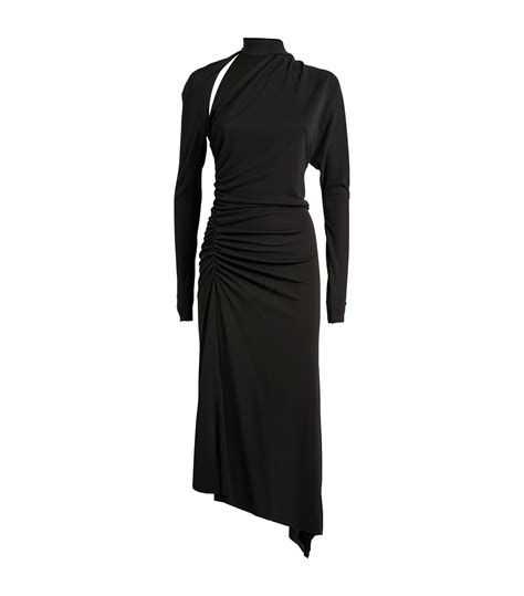 Womens Victoria Beckham Black Vb Asymmetric Midi Dress Harrods Uk