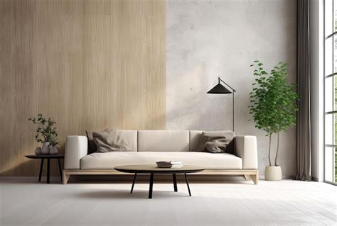 Premium AI Image | white wall living room in the style of layered ...