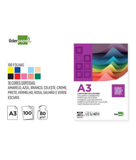 Bloco De Cartolinas A3 100 Folhas LIDERPAPEL