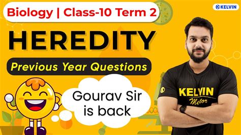 Class 10 Heredity Most Expected Questions Class 10 Biology Gourav Sir Kelvin Youtube