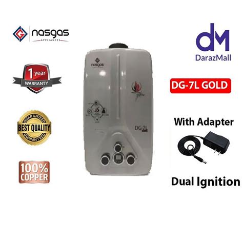 Nasgas Dg 7l Gold Model 7 Liter Instant Water Heater Natural Gas Geyser