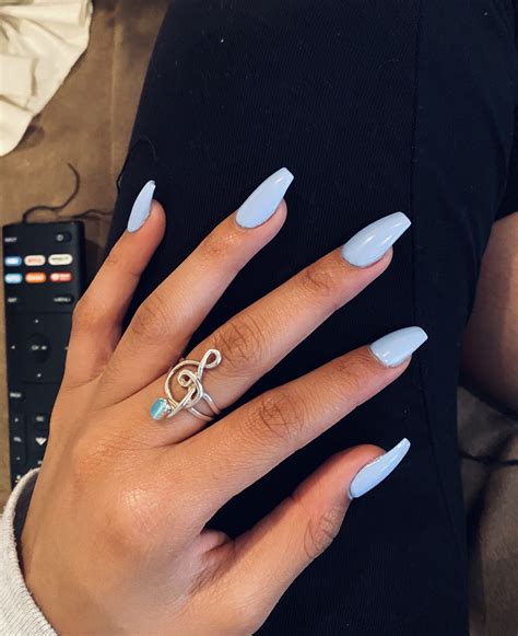 Light Blue Acrylic Nails Blue Acrylic Nails Solid Color Acrylic